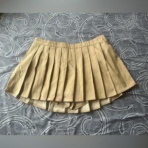 Pleated Beige Women's Skort - Classic A-Line Style